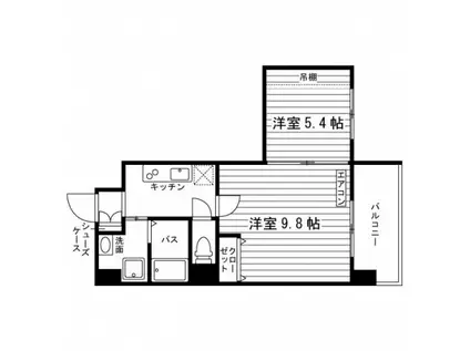 GLORY COURT盛岡駅前(2K/5階)の間取り写真