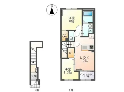 MS LUNA I(2LDK/2階)の間取り写真
