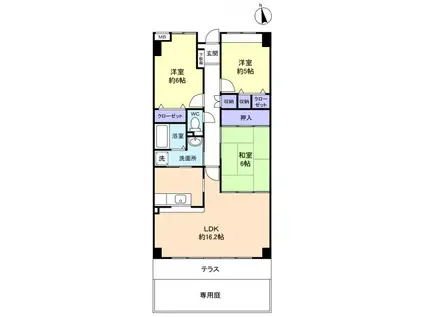 エクシード八千代中央(3LDK/1階)の間取り写真