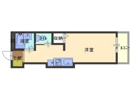 ジュネス伊伝居(ワンルーム/4階)の間取り写真