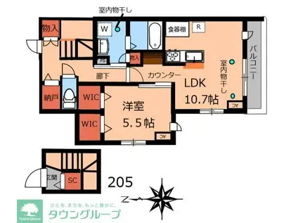 メゾン美鈴(1SLDK/2階)の間取り写真