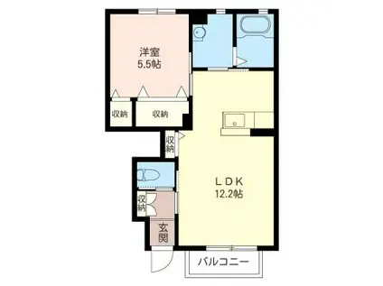 カーム フォレスト(1LDK/1階)の間取り写真