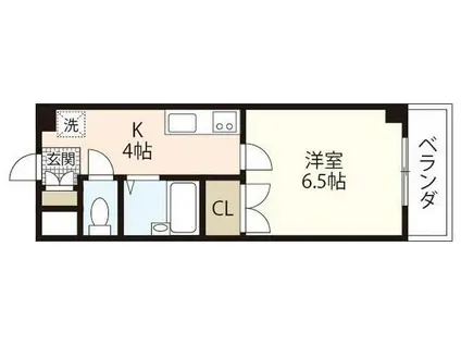 貴船御館(1K/4階)の間取り写真