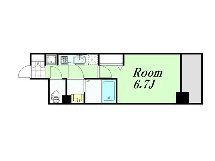 プレサンスOSAKA DOMECITYビーツ(1K/7階)の間取り写真