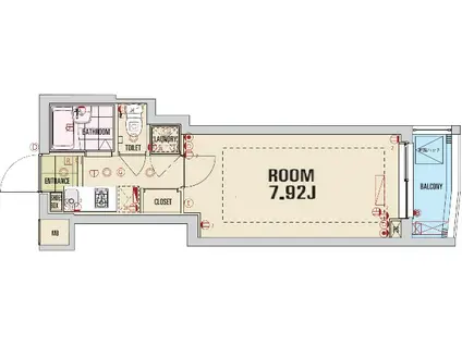 ビバリーホームズ五反田(1K/4階)の間取り写真