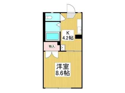 サンフレグランス東部(1K/1階)の間取り写真