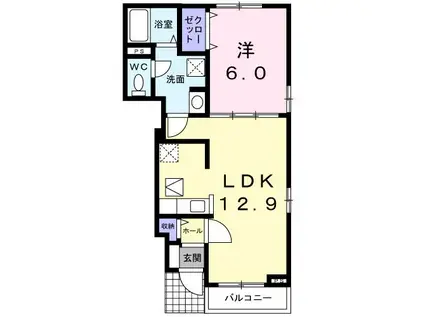 サン・フォーラム(1LDK/1階)の間取り写真