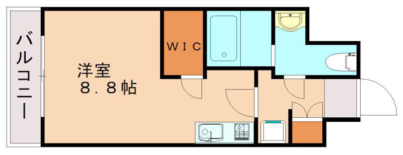 パークアクシス福岡県庁前(ワンルーム/8階)の間取り写真