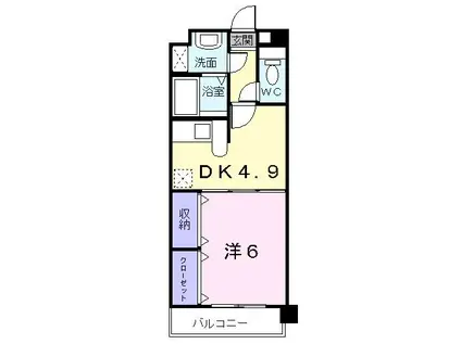 レルべ保田窪(1DK/4階)の間取り写真
