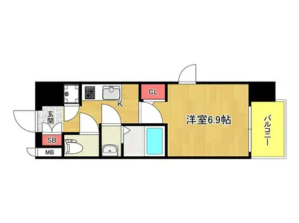 ファーストレジデンス大阪BAYSIDE(1K/4階)の間取り写真