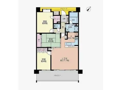 レクセル多摩センターマークレジデンス(3LDK/4階)の間取り写真
