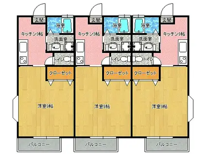リバーサイド佐大前(1K/2階)の間取り写真