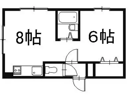 コーポラス斉和(1DK/3階)の間取り写真