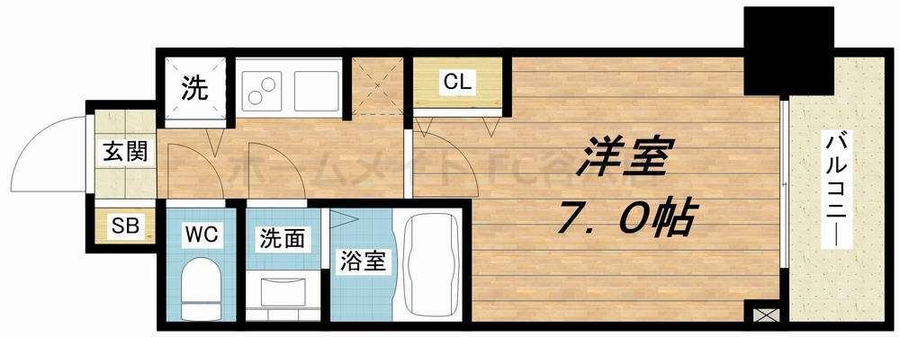 S-RESIDENCE 都島(1K/6階)の間取り写真