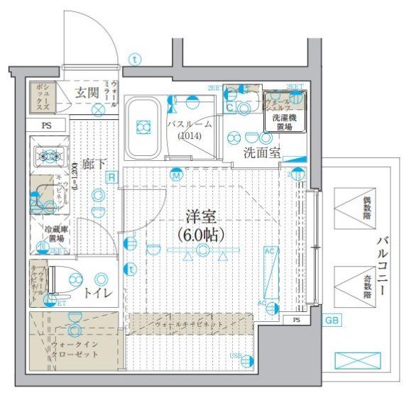 ブライズ吉野町リーヴァ(1K/5階)の間取り写真