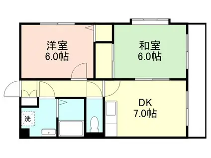 ヴィラ紀水(2DK/2階)の間取り写真