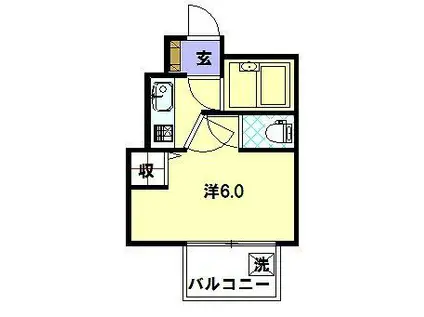 パークサイドひらの(1K/2階)の間取り写真