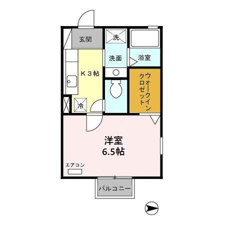 ナスキーふくじゅ(1K/1階)の間取り写真