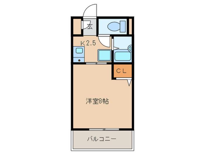 グランデュール16(1K/2階)の間取り写真