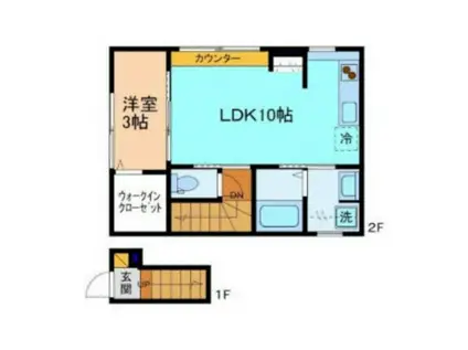 INTEGRAL SFIDA(1LDK/2階)の間取り写真