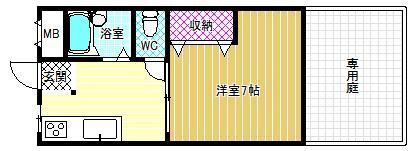 天美参番館(1K/2階)の間取り写真