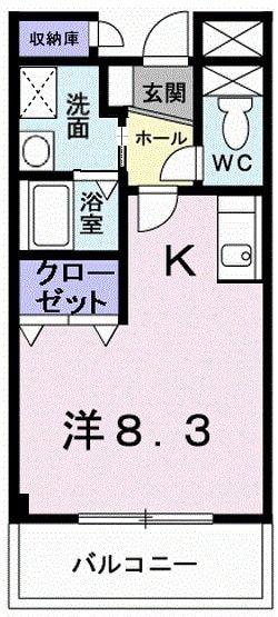 ラポールセタ(ワンルーム/3階)の間取り写真