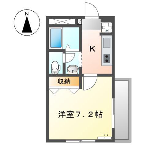 ライラック(1K/1階)の間取り写真