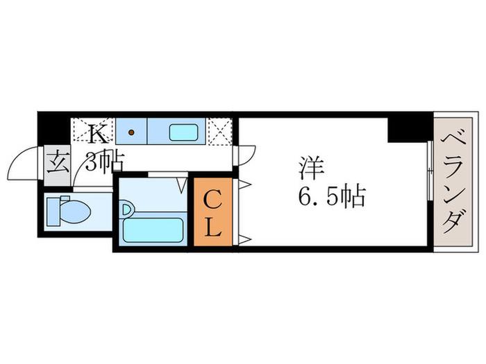 GREENPARKII(1K/2階)の間取り写真