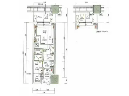 白金ザ・スカイ東棟(ワンルーム/7階)の間取り写真