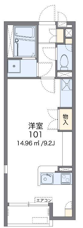 アヴェンティーノ(ワンルーム/2階)の間取り写真