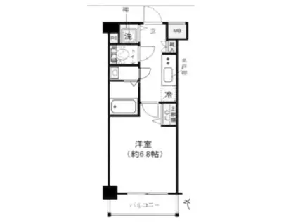 プレールドゥーク清澄白河(1K/6階)の間取り写真