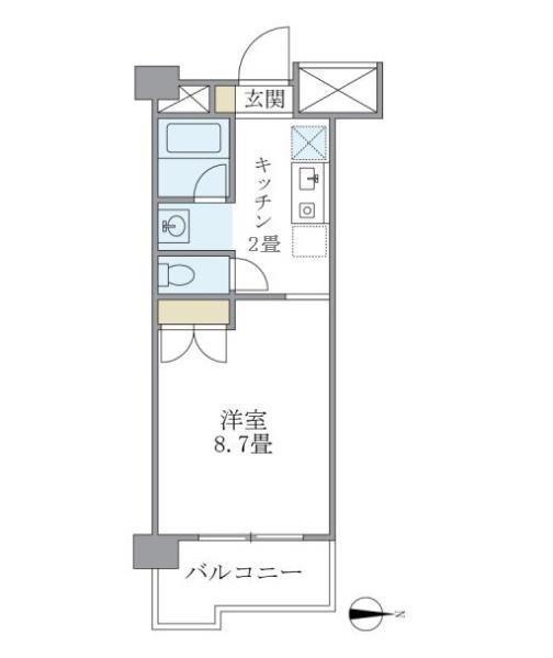 オクトフラッツK(1K/3階)の間取り写真
