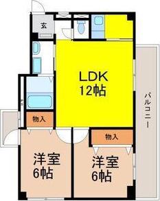 コンテッサトーレ(2LDK/4階)の間取り写真