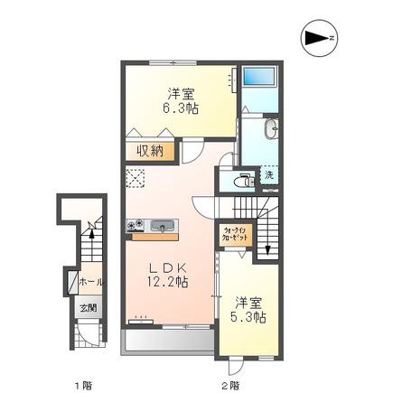 エターナル(2LDK/2階)の間取り写真