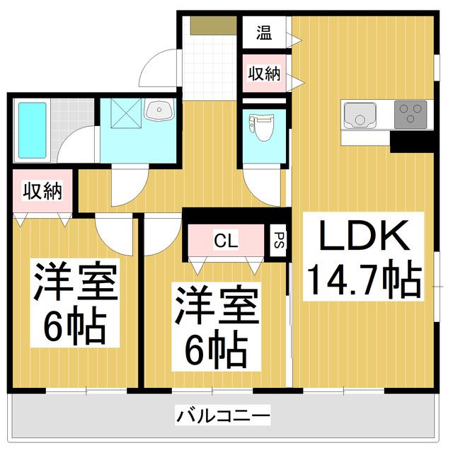 BRAIN EPSILON(2LDK/3階)の間取り写真