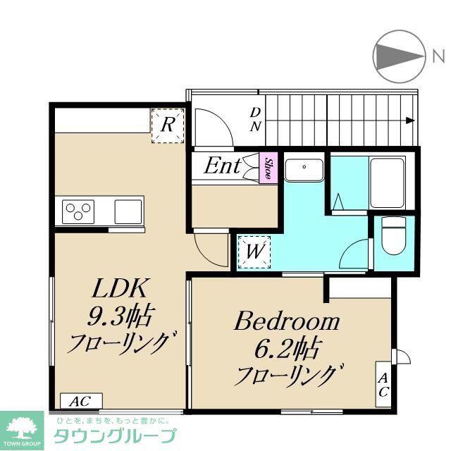 ハートフルストーリー(1LDK/2階)の間取り写真