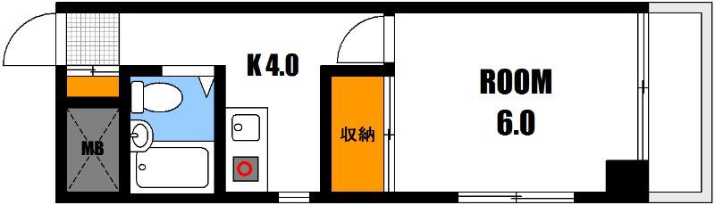 アコード可部(1K/4階)の間取り写真