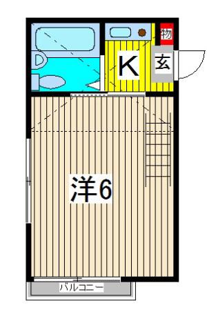アップルハウス(1K/2階)の間取り写真