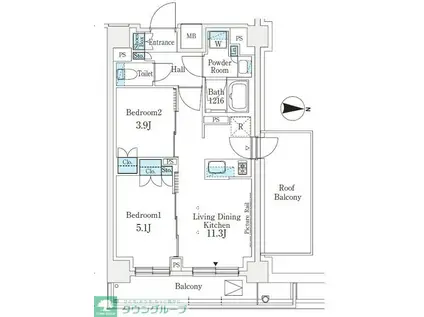 J.GRAN COURT 品川西大井イースト(2LDK/8階)の間取り写真