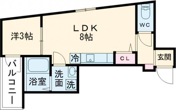 MOVE上飯田(1LDK/2階)の間取り写真