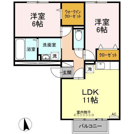 シェレンバーム(2LDK/2階)の間取り写真