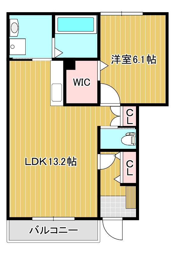 セントロイエル領家(1LDK/1階)の間取り写真
