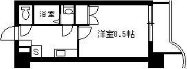 ブルーアイズ中央(1K/7階)の間取り写真