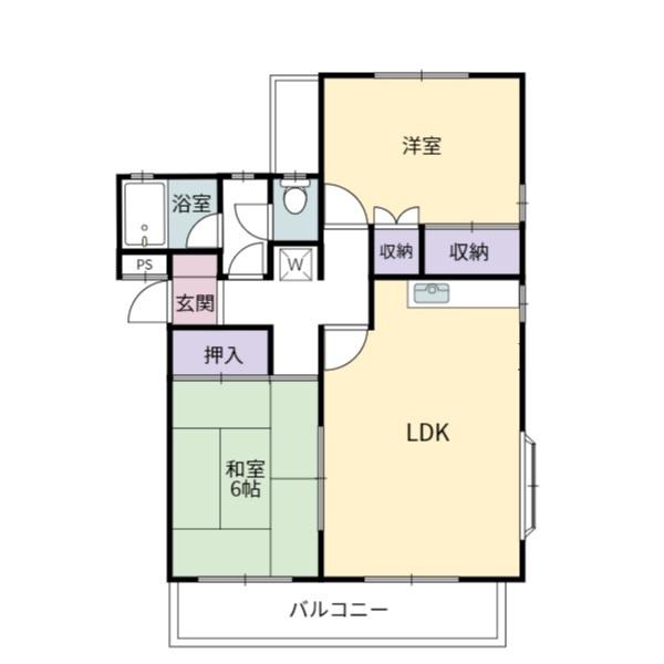 OGATAビル(2LDK/2階)の間取り写真