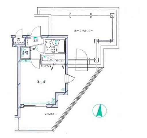 クリオ藤が丘壱番館(ワンルーム/3階)の間取り写真