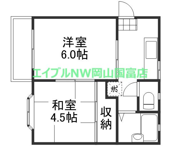 トピア門田屋敷(2K/2階)の間取り写真