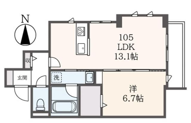 ダイワフラットIII(1LDK/1階)の間取り写真