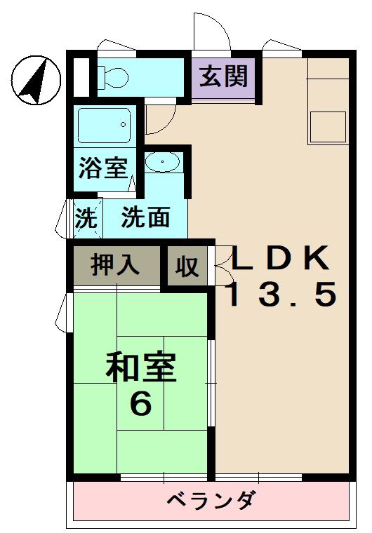 ライジング21(1LDK/3階)の間取り写真