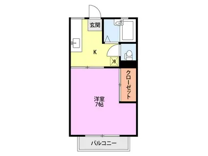 イルマン(1K/2階)の間取り写真