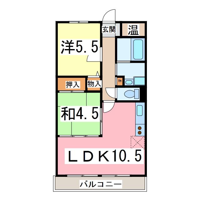 木更津星の街(2LDK/3階)の間取り写真